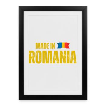 Fabriqué en Roumanie, fierté roumaine - Affiche encadrée (27 × 37 cm) - noir - Devant