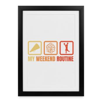 Routine du week-end des pom-pom girls - Affiche encadrée (27 × 37 cm) - noir - Devant