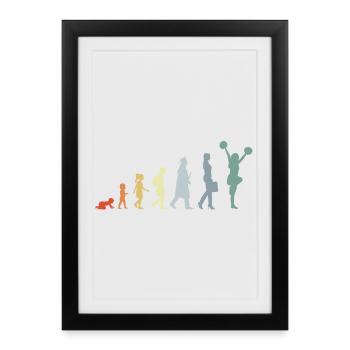 Pom-pom girl vintage Evolution - Affiche encadrée (27 × 37 cm) - noir - Devant