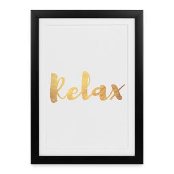 Yoga Relax Or Écriture Méditation Exclusive om - Affiche encadrée (27 × 37 cm) - noir - Devant