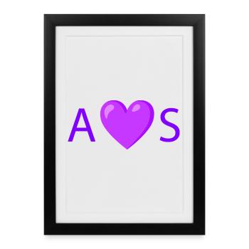 Minimalist Heart Love Typography Design - Framed poster (27 × 37 cm) - black - Front