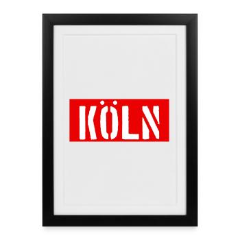 Cologne - Cologne - Rhine - Framed poster (27 × 37 cm) - black - Front
