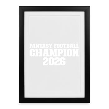 Fantasy Football Champion 2026 Fantasy Football - Gerahmtes Poster (27 × 37 cm) - Schwarz - Vorne