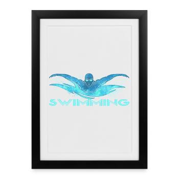 Dynamic float with water waves - Framed poster (27 × 37 cm) - black - Front