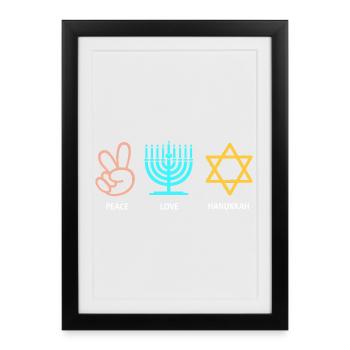 Hanukkah Chanukkah Hanukah - Framed poster (27 × 37 cm) - black - Front