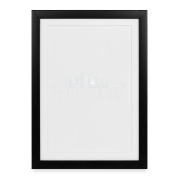 Skyline de Tel Aviv, j’adore Tel Aviv - Affiche encadrée (27 × 37 cm) - noir - Devant