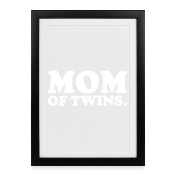 Mom Of Twins Tee Twin Mama - Framed poster (27 × 37 cm) - black - Front