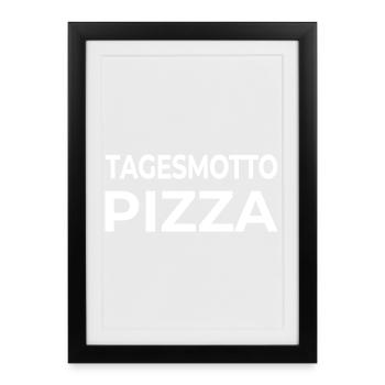 Pizza - Affiche encadrée (27 × 37 cm) - noir - Devant