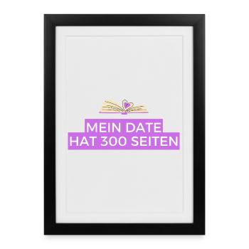 Mon rendez-vous a 300 pages - Affiche encadrée (27 × 37 cm) - noir - Devant
