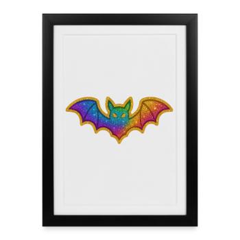 Chauve-souris galactique Chauve-souris scintillante - Affiche encadrée (27 × 37 cm) - noir - Devant