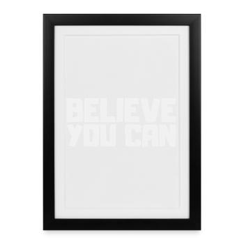 Je pense que c’est possible. Motivation Sport Succès Courage - Affiche encadrée (27 × 37 cm) - noir - Devant