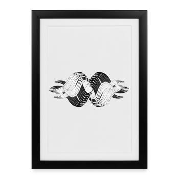 Abstract Shapes – Dynamic Black & White Design - Framed poster (27 × 37 cm) - black - Front