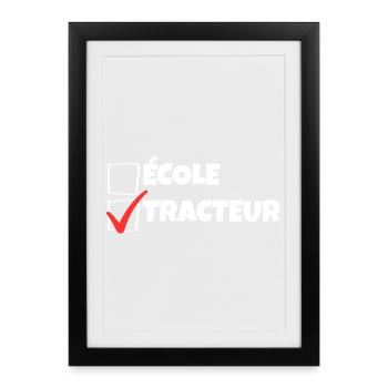 Petit Agriculteur Humour Tracteur Enfant  - Affiche encadrée (27 × 37 cm) - noir - Devant