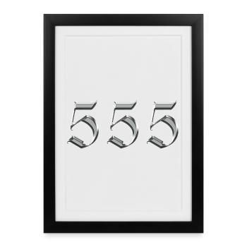 Changement Angel Number 555 - Affiche encadrée (27 × 37 cm) - noir - Devant