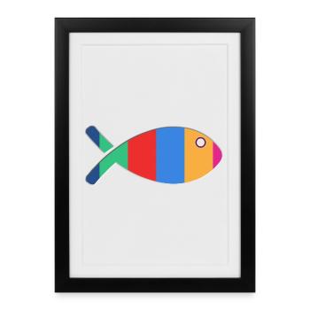 FISH. MEMORY. SARDINE. APRIL FOOL. SEA - Framed poster (27 × 37 cm) - black - Front