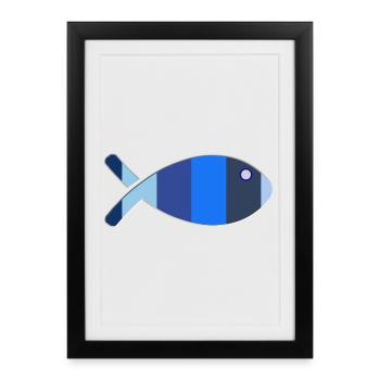 FISH. MEMORY. SARDINE. APRIL FOOL. SEA - Framed poster (27 × 37 cm) - black - Front