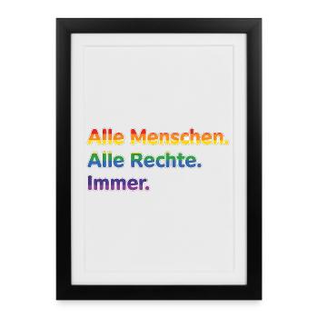 All people. All rights reserved. Always. – Pride Stateme - Framed poster (27 × 37 cm) - black - Front