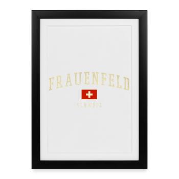 Frauenfeld Switzerland Vintage Emblem - Framed poster (27 × 37 cm) - black - Front