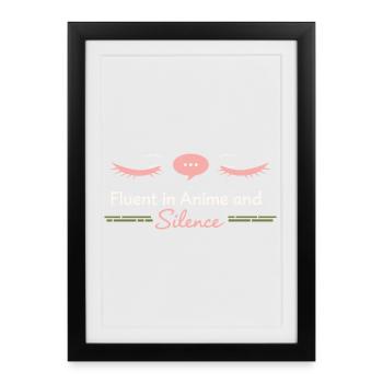 Introverti d’anime Weeb canapé - Affiche encadrée (27 × 37 cm) - noir - Devant