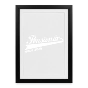 T-shirt et tablier de retraité retraité 2026 - Affiche encadrée (27 × 37 cm) - noir - Devant