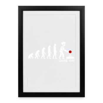 Game On Evolution: Gaming Button Gamer Nerd - Gerahmtes Poster (27 × 37 cm) - Schwarz - Vorne