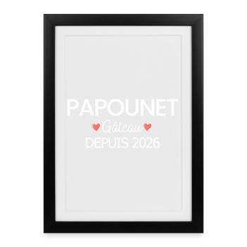 Daddy Cake seit 2026 Opa-Geschenk - Gerahmtes Poster (27 × 37 cm) - Schwarz - Vorne