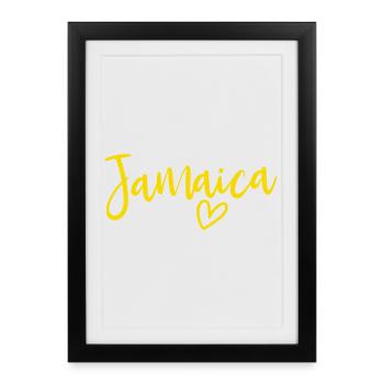 Jamaica Heart Women's Love Jamaica - Framed poster (27 × 37 cm) - black - Front