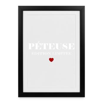 péteuse - Affiche encadrée (27 × 37 cm) - noir - Devant