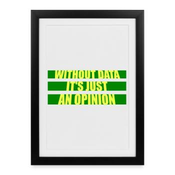 Sans données, ce n’est qu’un nerd de statistiques d’opinion - Affiche encadrée (27 × 37 cm) - noir - Devant