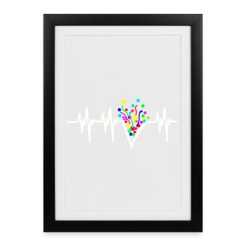 Heartbeat Confetti Carnival Party - Framed poster (27 × 37 cm) - black - Front