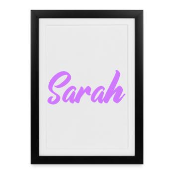 Sarah Name Font Print - Framed poster (27 × 37 cm) - black - Front