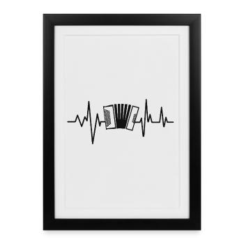 Pressez le battement de cœur - Affiche encadrée (27 × 37 cm) - noir - Devant