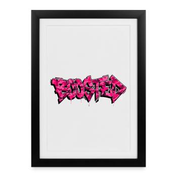 Autocollant de fan Turbo Scène de Tuning Boosté - Affiche encadrée (27 × 37 cm) - noir - Devant