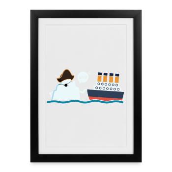 Titanic Funny Titanic Ic-eberg Pirate Boop Parody - Framed poster (27 × 37 cm) - black - Front