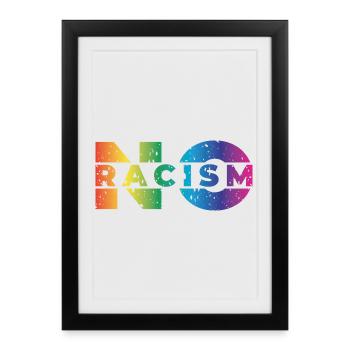 Pas de racisme - Affiche encadrée (27 × 37 cm) - noir - Devant