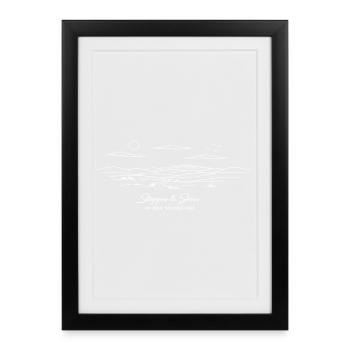 Steppes & Skies: Kazakhstan Steppe Minimalist - Framed poster (27 × 37 cm) - black - Front