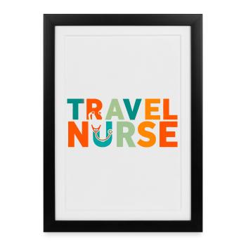 Logo de l’infirmière itinérante - Affiche encadrée (27 × 37 cm) - noir - Devant