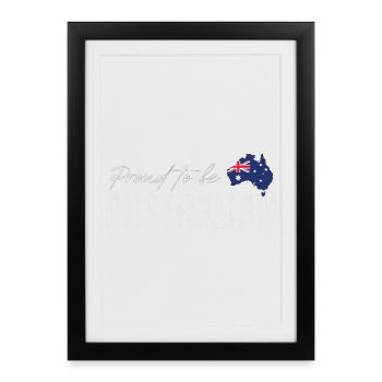 Fier Australien, patriote australien - Affiche encadrée (27 × 37 cm) - noir - Devant