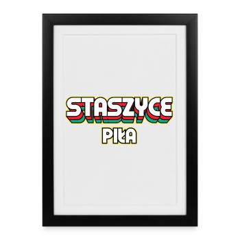 Staszyce Piła. Retro District Name - Framed poster (27 × 37 cm) - black - Front