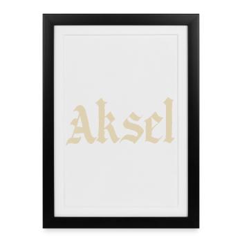 Police d’Aksel Fraktur - Affiche encadrée (27 × 37 cm) - noir - Devant