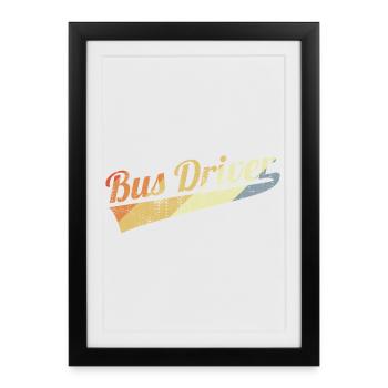 Bus Driver Retro Look - Framed poster (27 × 37 cm) - black - Front