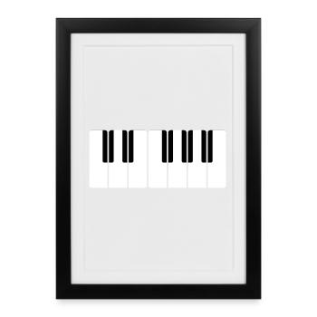piano - Affiche encadrée (27 × 37 cm) - noir - Devant
