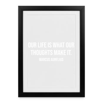 Stoic Mindset Quote Marcus Aurelius - Framed poster (27 × 37 cm) - black - Front