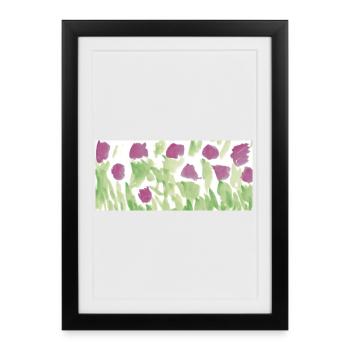 Life is a meadow of flowers - Framed poster (27 × 37 cm) - black - Front