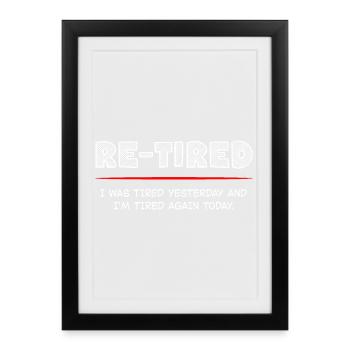 Conception typographique drôle re-tirée - Affiche encadrée (27 × 37 cm) - noir - Devant