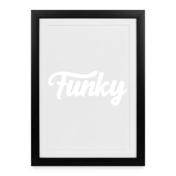 Funky music logo - Framed poster (27 × 37 cm) - black - Front