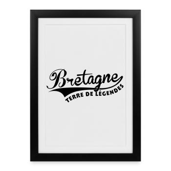 Bretagne, Terre de Légendes - Affiche encadrée (27 × 37 cm) - noir - Devant