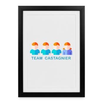 Team Castagnier - Affiche encadrée (27 × 37 cm) - noir - Devant