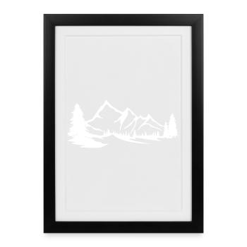 Montagnes - Montagnes - Affiche encadrée (27 × 37 cm) - noir - Devant