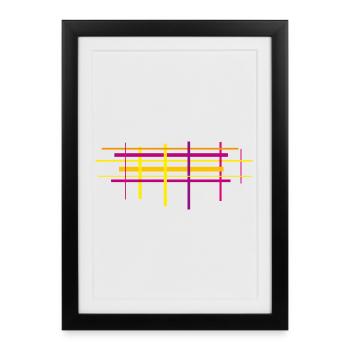 abstrakt / Linien - Affiche encadrée (27 × 37 cm) - noir - Devant